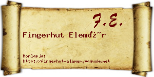 Fingerhut Elemér névjegykártya