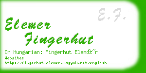 elemer fingerhut business card